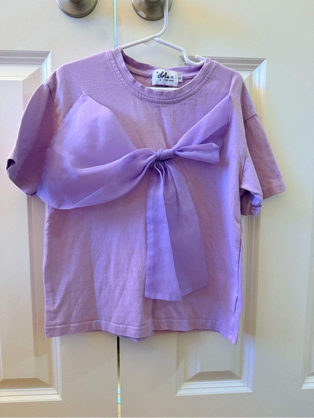 Lola + The Boys Lavender Short-Sleeve Tee with Chiffon Bow